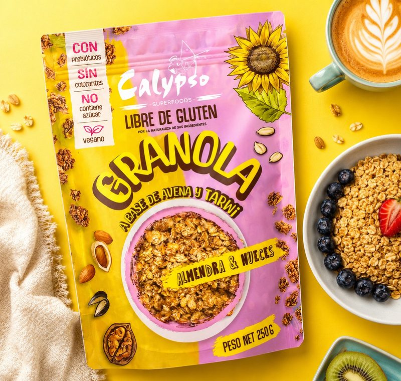Granola de tarwi con frutos secos